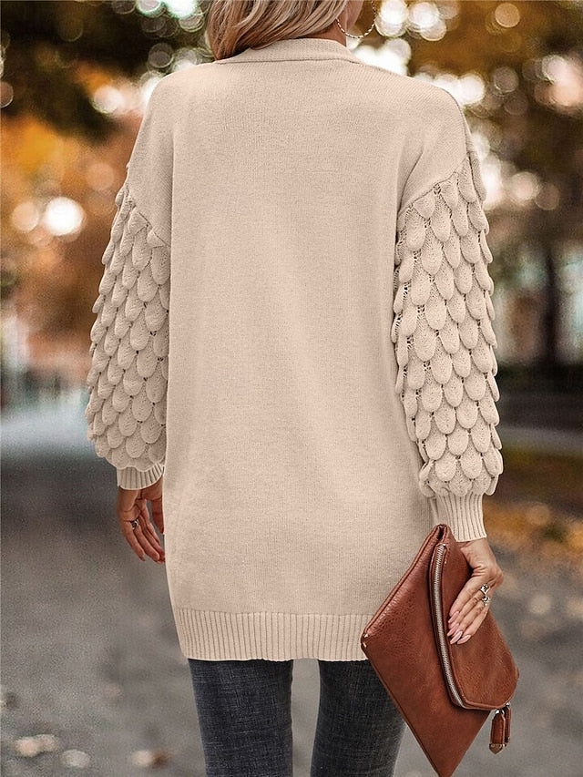 Cardigan con manica ricamata