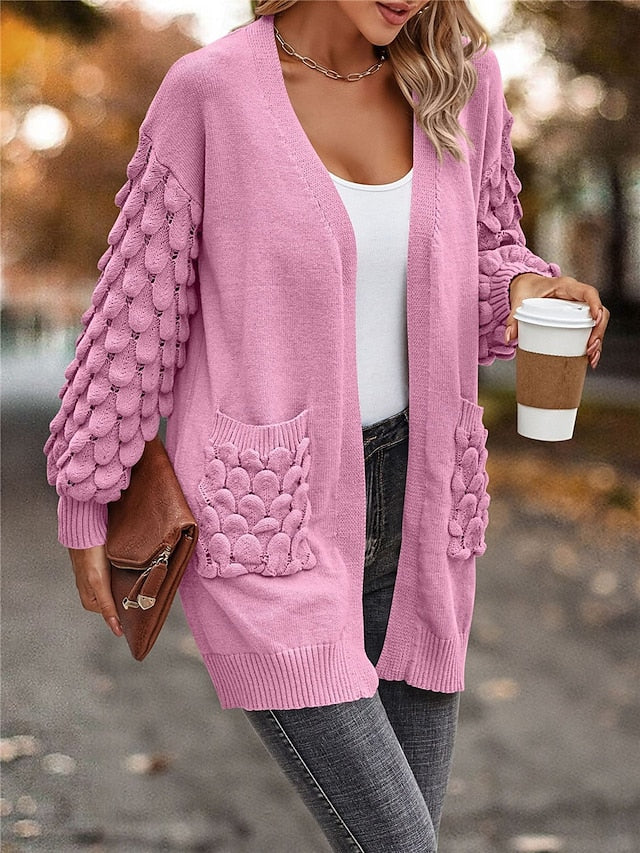 Cardigan con manica ricamata